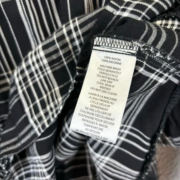 Beach Lunch Lounge Sheetal Top XL Boho Feminine Plaid Off Shoulder Tunic Ruffle - Picture 8 of 12